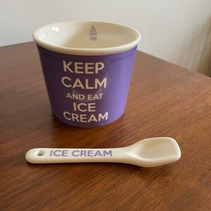 NWOT ice cream bowl & spoon set